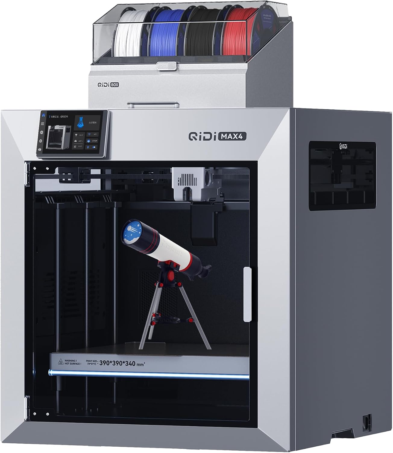 QIDI MAX4 Combo 3D Printer with QIDI Box, 390 x 390 x 340 mm Large Volume