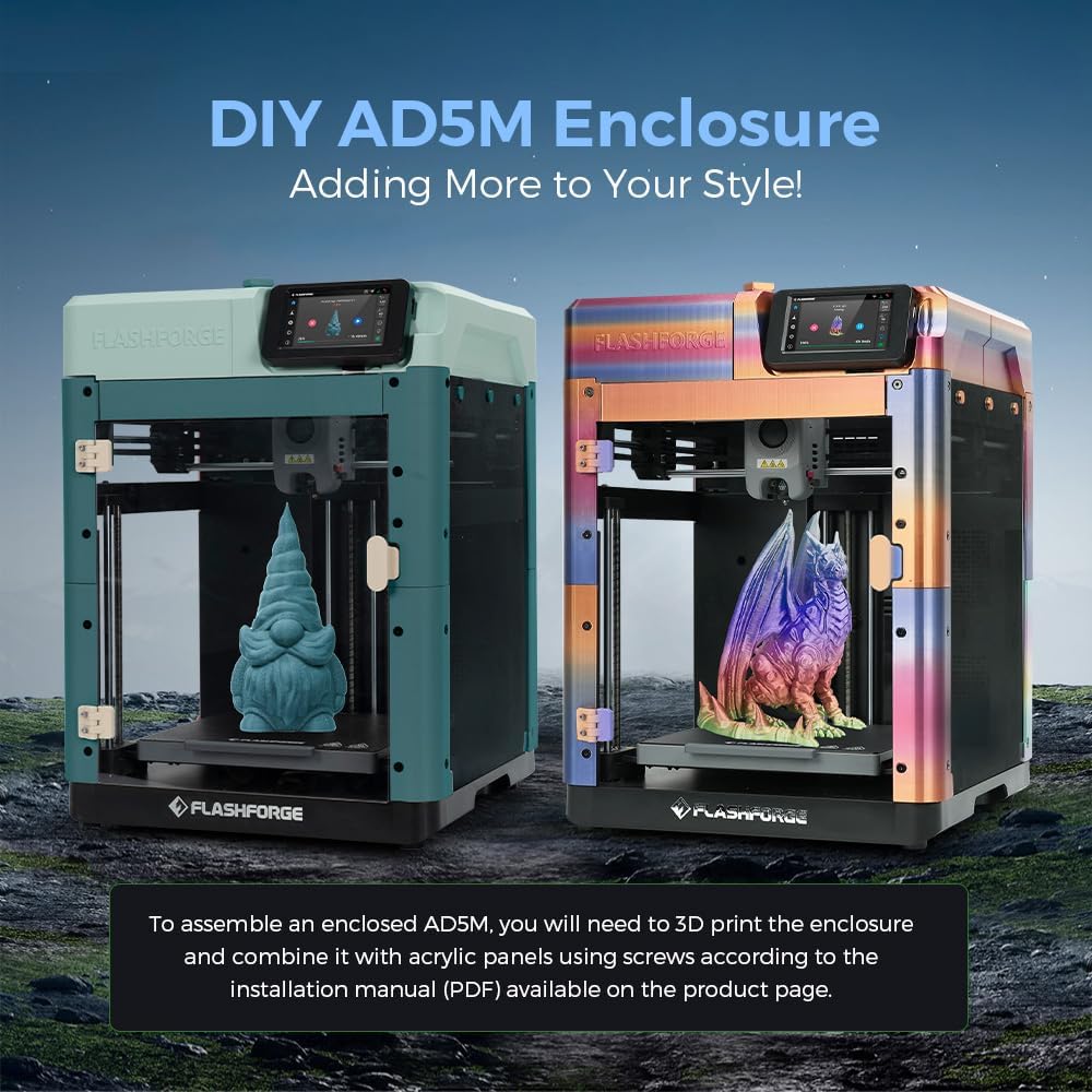 FLASHFORGE Adventurer 5M 3D Printer Offers a Max Print Speed of 600 mm/s, Automatic Levelling, FDM 3D Printer Core XY Structure, Quick Removable 280°C Nozzle, Print Size 220 x 220 x 220 mm – Bild 5