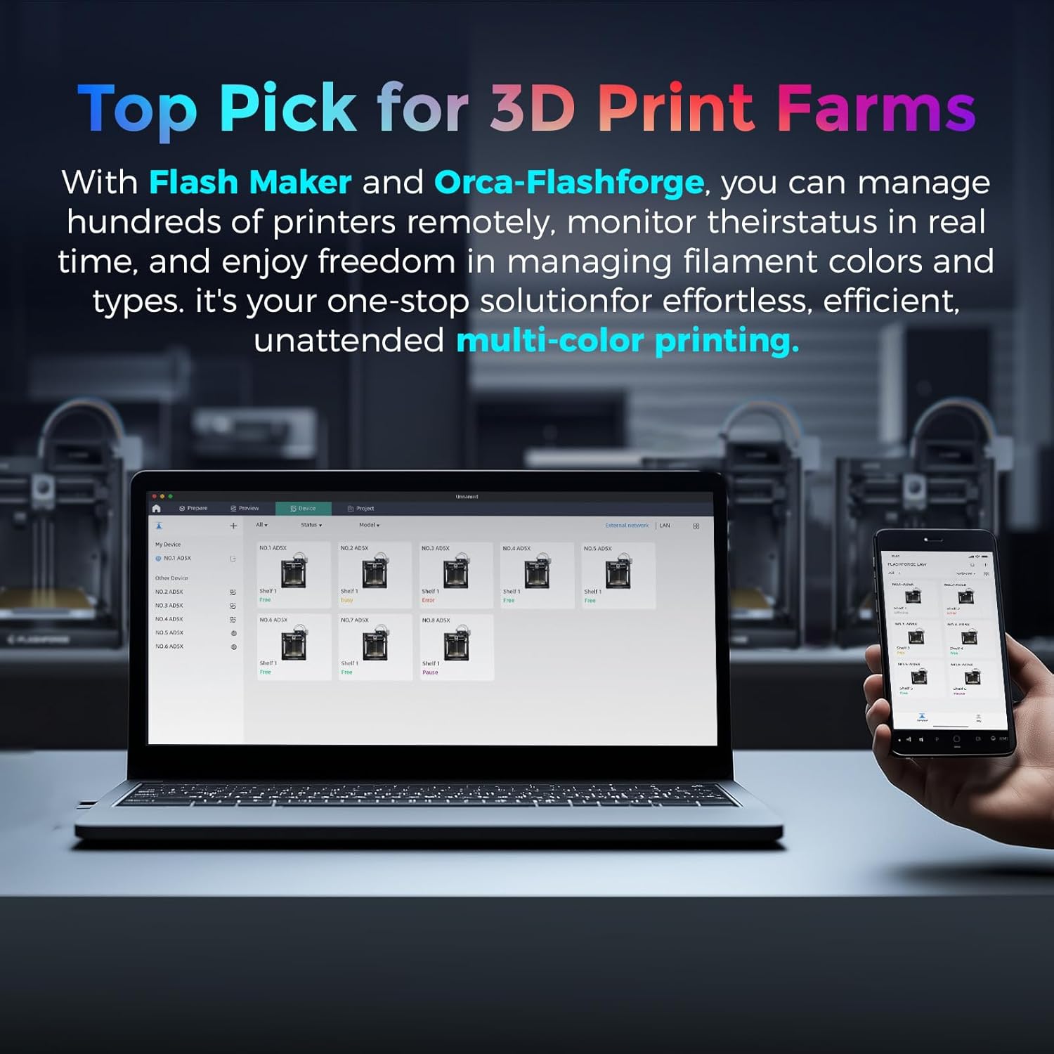 Flashforge Adventurer 5 x 3D Printer with Multicoloured Printing, Adjustable with IFS, AD5X 3D Printer for Multiple Materials, Fully Automatic Levelling, Maximum Speed: 600 mm/s, Supports PETG CF – Bild 8