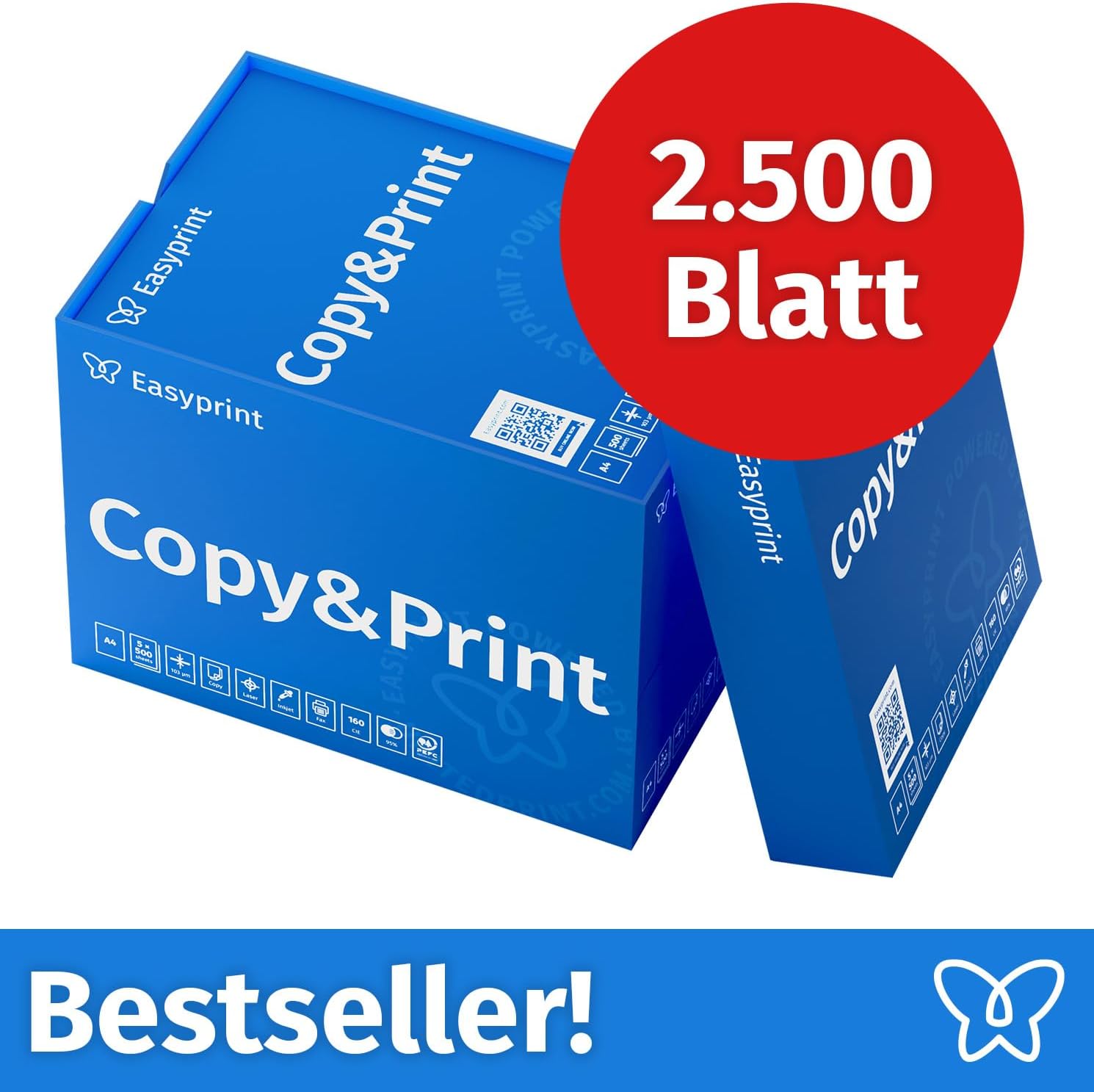 Easyprint Printer Paper Copier Paper 2500 Sheets 5 x 500 A4 Premium Brilliant White CIE 160 PEFC Certified – Bild 2