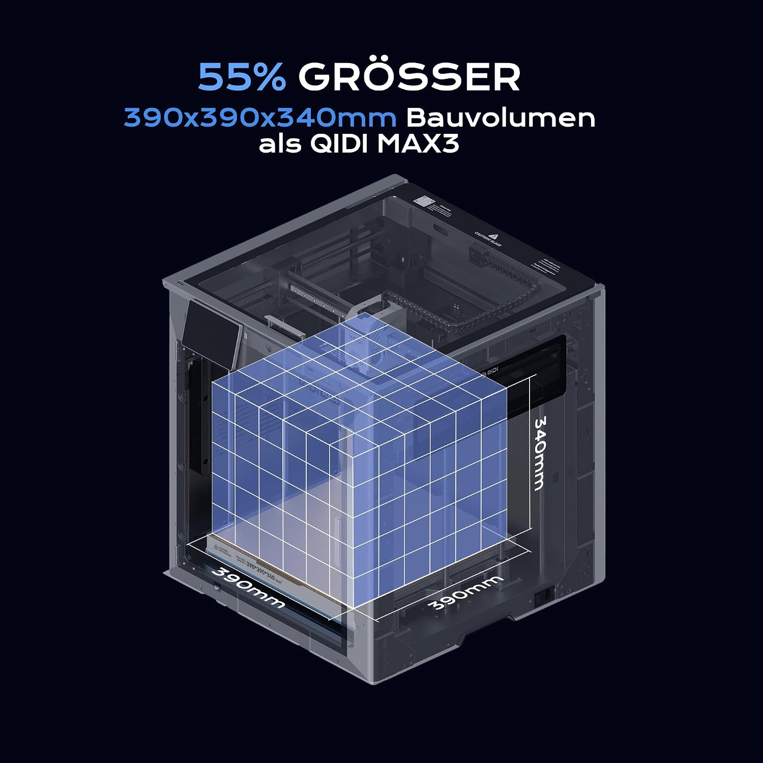 QIDI MAX4 Combo 3D Printer with QIDI Box, 390 x 390 x 340 mm Large Volume – Bild 2