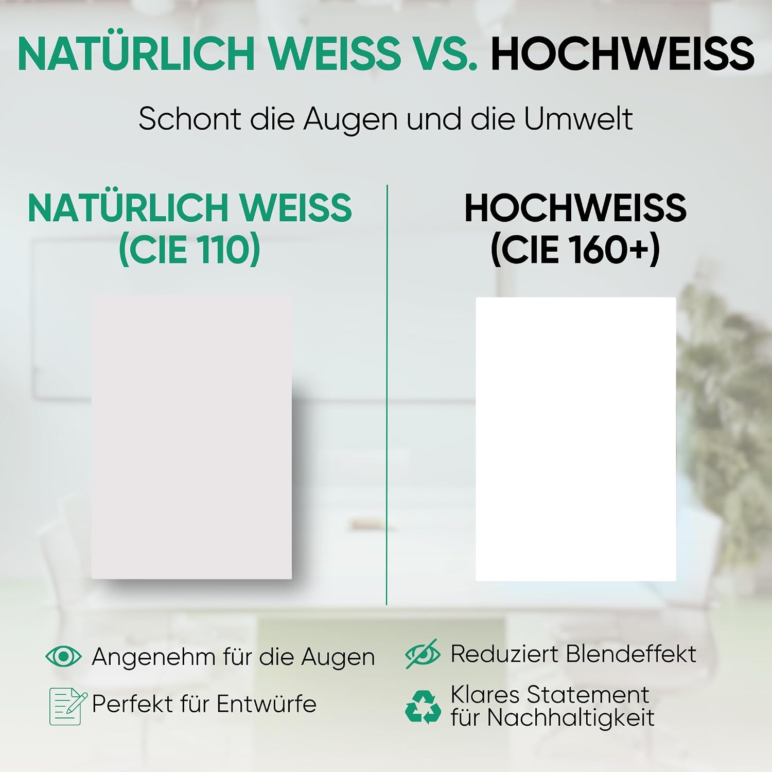 Steinbeis No.3 Printer Paper - 2500 (5 x 500) Sheets DIN A4 Recycled Paper 80gsm White & Chlorine Free High Quality Copier Paper ISO 90 / CIE 110 – Bild 3