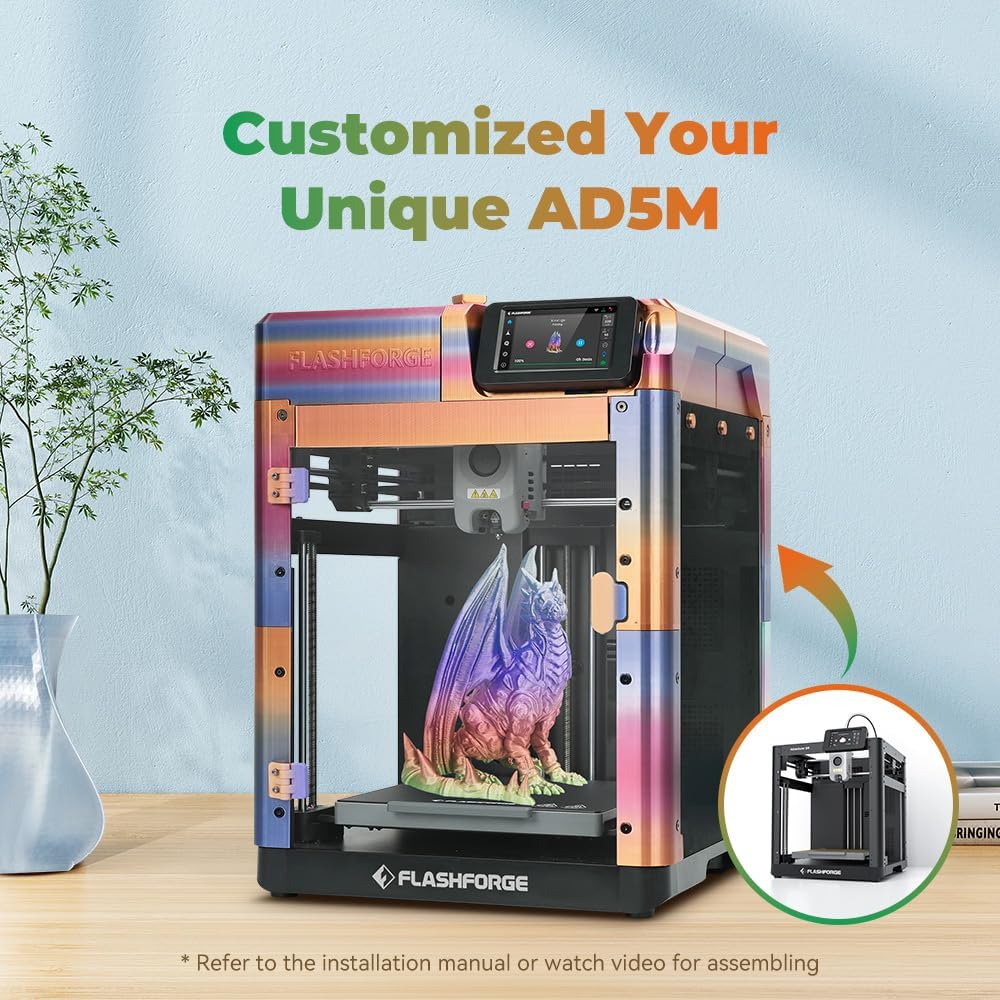 FLASHFORGE Adventurer 5M 3D Printer, Full Auto Calibration Print with 1-Click Max 600 mm/s Speed, Full Metal CoreXY Structure Precise Printing, Easy Maintenance Nozzle, Print Size 220 x 220 x 220 mm – Bild 2