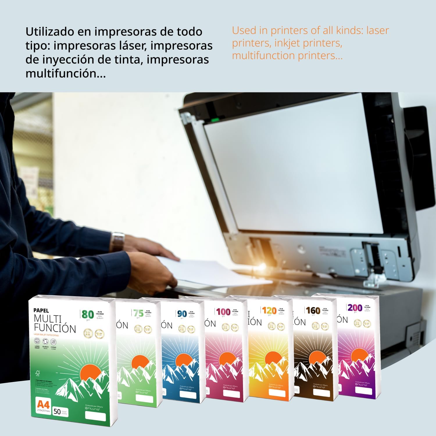 Ofituria A4 90 gsm 100 Sheets Multipurpose Paper for Laser Inkjet Printers, Copier, Office Supplies, School Supplies, Pack of 100 Sheets, 90 g – Bild 7