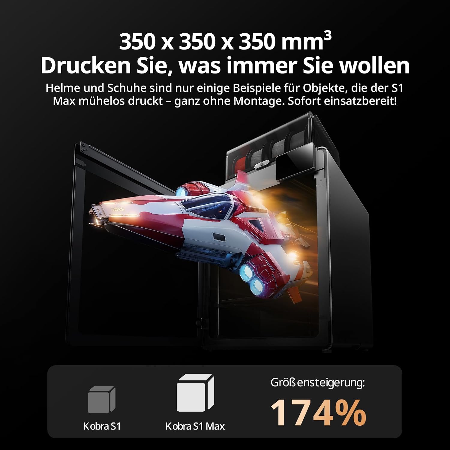Anycubic Kobra S1 Max Combo 3D Printer Large, Print Size 350x350x350 mm – Bild 2