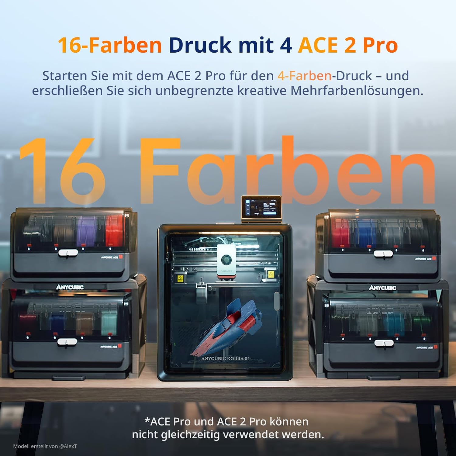 ANYCUBIC Kobra S1 ACE 2 Pro Combo 3D-Drucker, Stabil und Leise – Bild 9