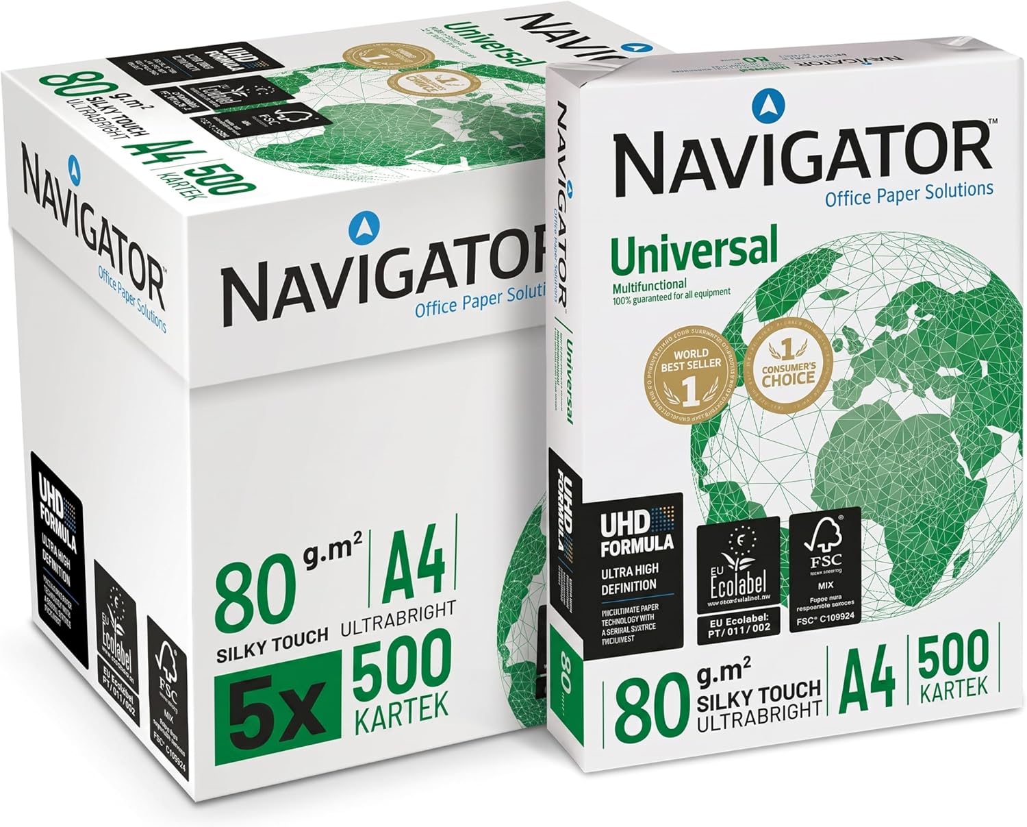 Navigator Universal NAVA480 Paper A4 80gsm 5 reams (5x500 Sheets) - white