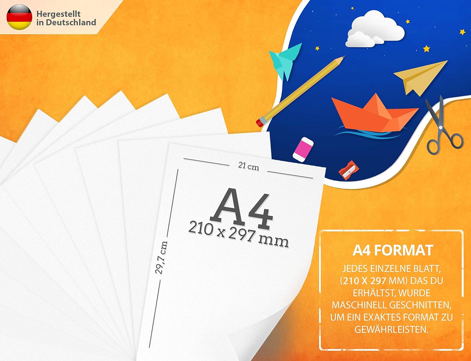 Printer Paper A4 80 g White - 500 Sheets - Premium Paper Pure White - DIN – Bild 2